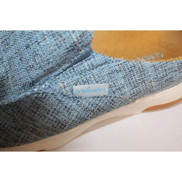 Ortho Comfoot Women's Slip On Mules Lt. Blue Tweed Casual Shoes Size 37 US 7 - Picture 7 of 11